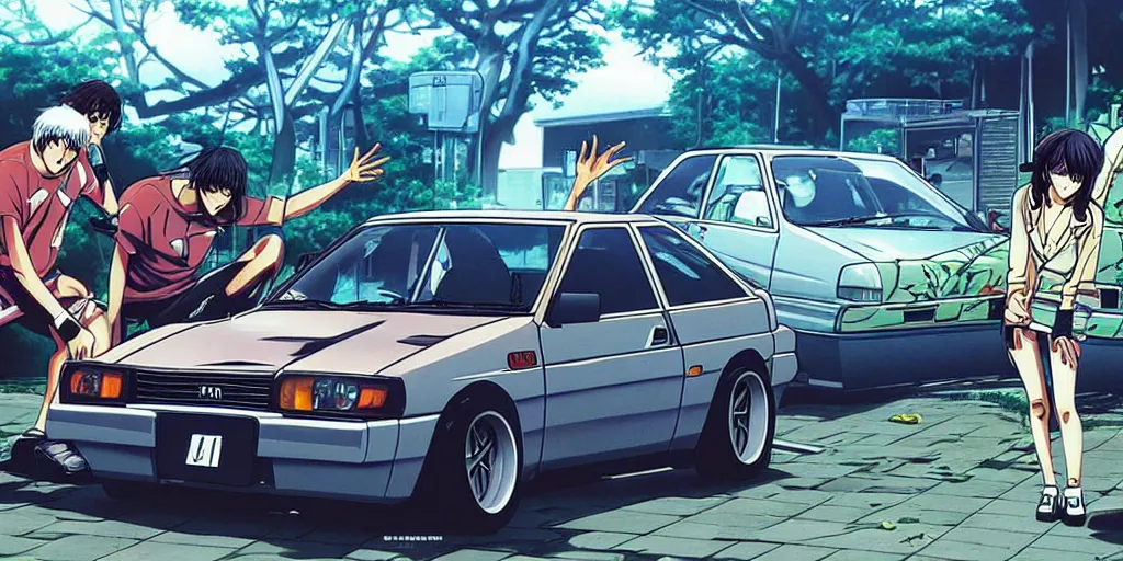 Image similar to lada initial d, anime art