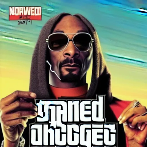 Image similar to snoop dogg as gta 5 cover art