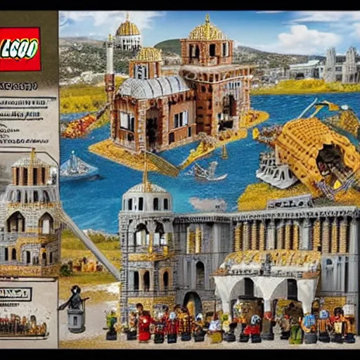 Prompt: 1 4 5 3 fall of constantinople lego set