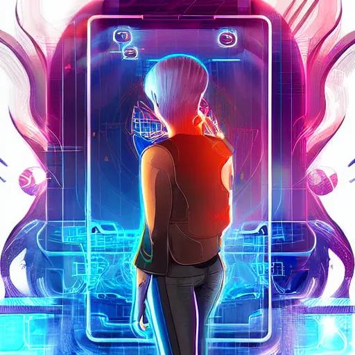 Image similar to Android Netrunner, digital painting, card game illustration, Android Netrunner