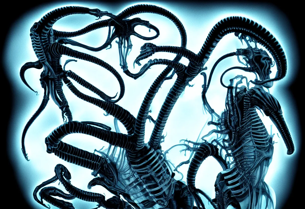 Image similar to x - ray of a xenomorph