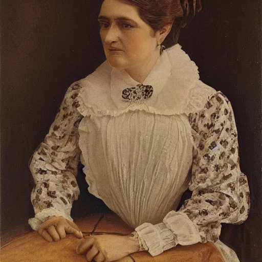 Prompt: portrait of victorian lady, impressionis