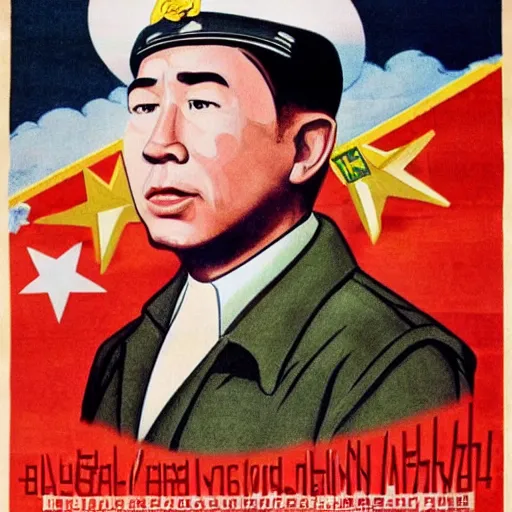 Image similar to communist propaganda poster portraying Tim Allen wearing a North Korean military officer uniform, 8k, very intricate, very detailed, inspiring,