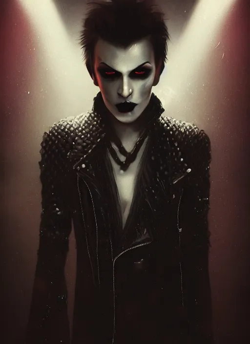 Image similar to 35mm kodak portra portrait of a darkwave vampire on the Las Vegas strip at night by tom bagshaw, cinematic, high detail, octane render, 8k highly professionally detailed, trending on artstation, CGsociety, HDR, concept art