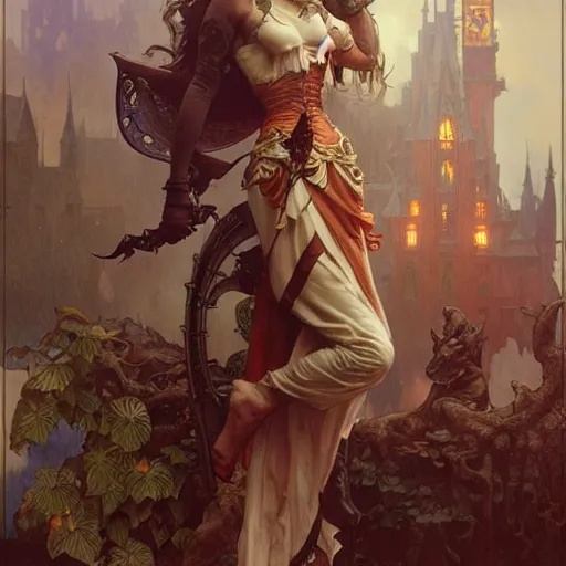 Image similar to bruce campbell, fantasy, d & d, intricate, detailed, by by alphonse mucha, adolfo hohenstein, alice russell glenny, stanley artgerm lau, greg rutkowski, detailed, trending on artstation, trending on artstation, smooth