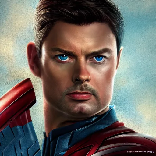 Prompt: Karl urban as captain America, 8k, digital art, marvel, detailed, trending on artstation