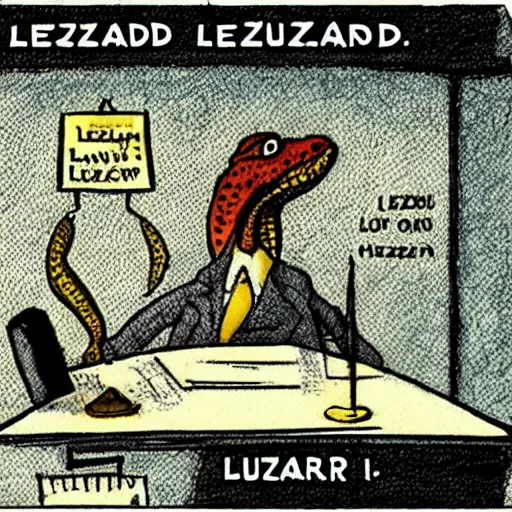 Image similar to lizard lawyer