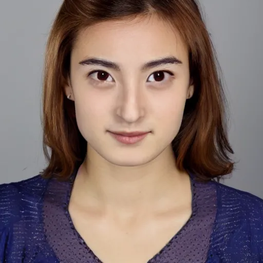 Image similar to close photo portrait of young japanese gabriella papadakis