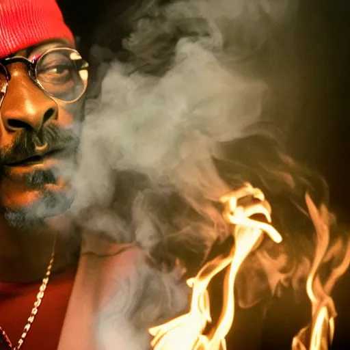 Prompt: snoop dogg made out of smoke, cinematic lighting, dim lights