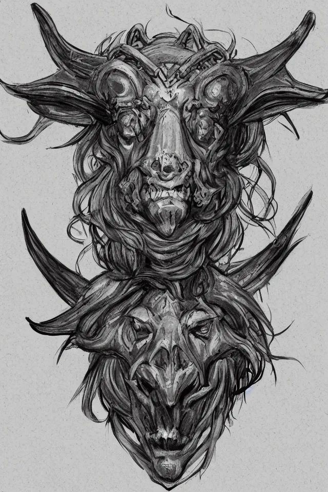 Prompt: concept art, zodiac head