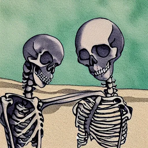 Image similar to A skeleton on a date with my mom