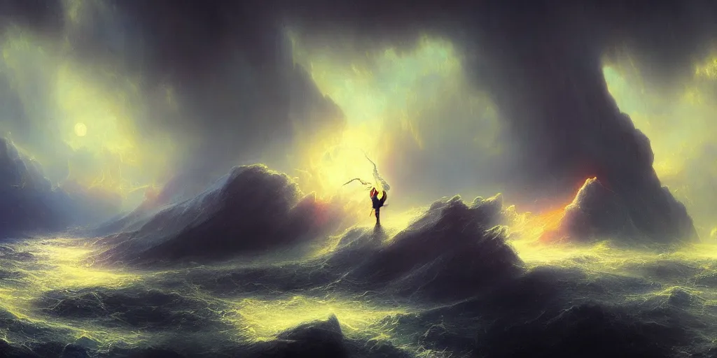 Image similar to Dr suess, Dr strange, a portal into the abyss, beautiful atmosphere, masterpiece digital painting by Ivan Aivazovsky, 4k wallpaper