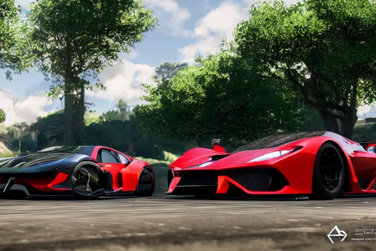 Image similar to photo wallpaper sport car gran turismo 7 forza horizon need for speed fast and furious 5 unreal engine supercar hypercar game concept car octane render, 4 khd 2 0 2 2 3 d cgi rtx style chrome reflexion global illumination ray tracing hdr arstation pixar and disney unreal