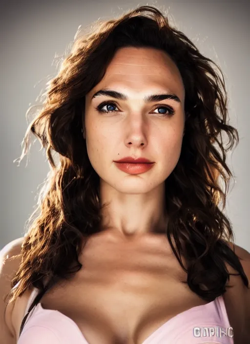 Image similar to portrait of bimbo gal gadot, natural light, detailed face, beautiful features, symmetrical, canon eos c 3 0 0, ƒ 1. 8, 3 5 mm, 8 k, trending on deviantart,