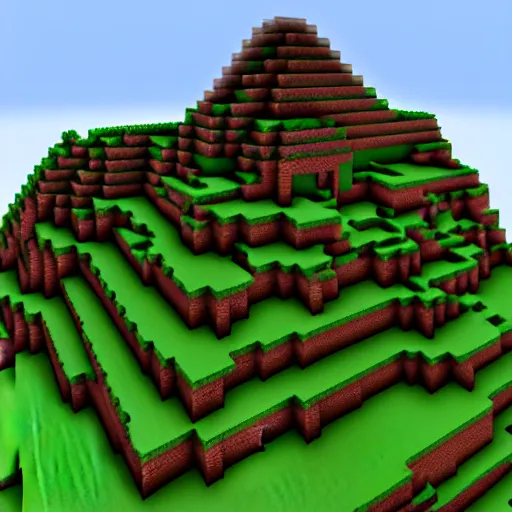 Prompt: Mountain made in Minecraft, 4k