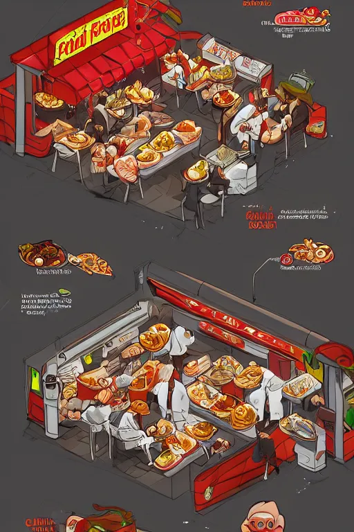 Image similar to the fast food restaurant of the dead, artstation