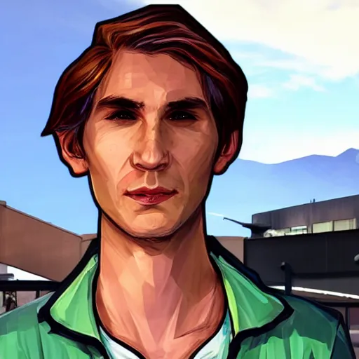 Image similar to XQC as a GTA character in a loading screen