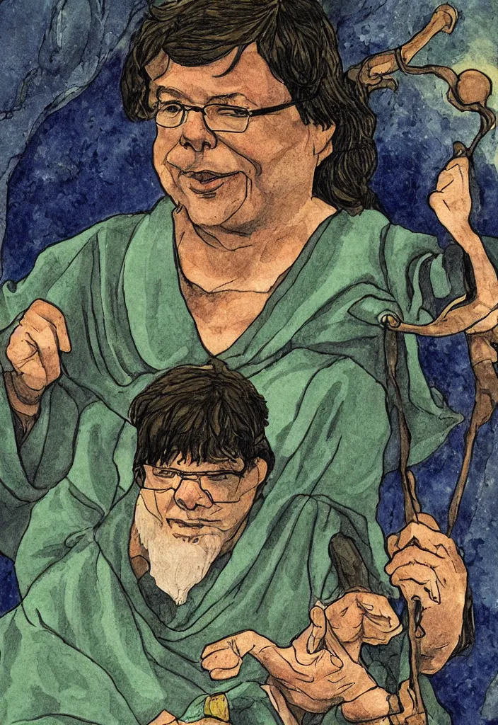 Image similar to Yann LeCun as Hermit on the Rider–Waite tarot