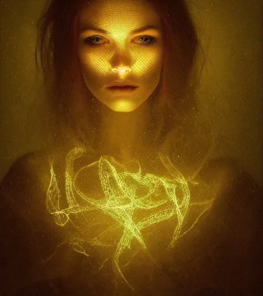 Image similar to lightpainting luminescent portrait, diffuse lightpainting, intricate wiccan luminescent lightpainting, elegant light, highly detailed, lifelike, photorealistic, artstation, concept art, smooth, sharp focus, art by john collier, artem demura, michael bosanko