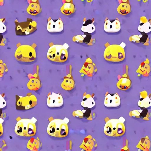 Prompt: animal crossing video game pattern texture pack