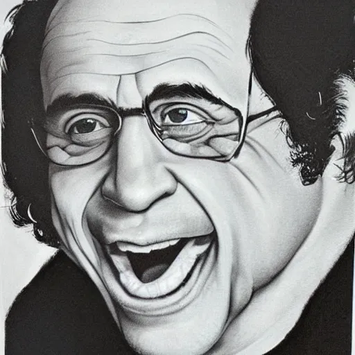 Prompt: portrait of the face of danny devito smiling sly intricate detailed by boris vallejo