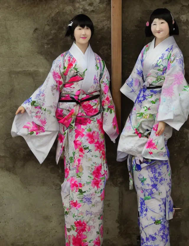 Image similar to two ghost girls in taiwan wearing elegant yukata in festival by hisaji hari