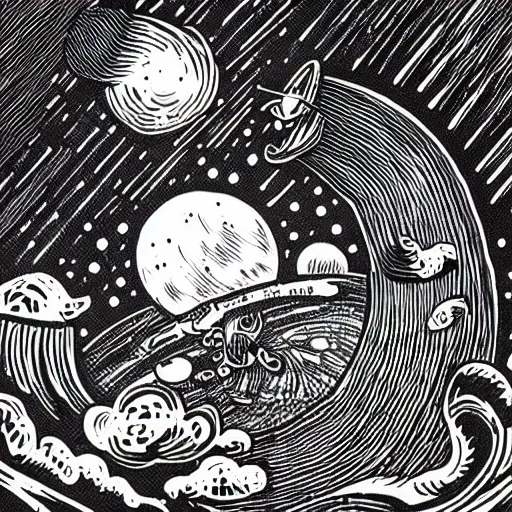 Prompt: mcbess illustration of a dog creating the universe, ultra realistic, epic, dramatic lighting