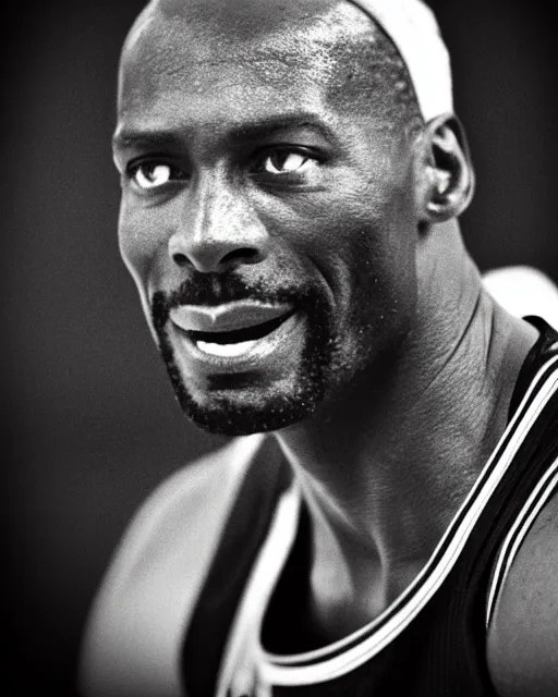 Image similar to photograph of michael jordan ( in a chicago bulls uniform ) at a national park, in the style of ansel!!! adams!!!!. monochrome hdr, accurate facial details