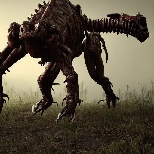 Prompt: photographic still of a deathclaw walking in a national park, 8k, ultra intricate, ultra detailed,