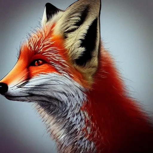 Prompt: “High detailed fox portrait stare at a fantasy car”