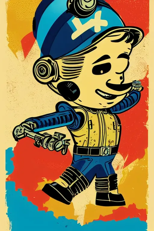 Image similar to fallout 7 6 retro futurist illustration art by butcher billy, sticker, colorful, illustration, highly detailed, simple, smooth and clean vector curves, no jagged lines, vector art, smooth andy warhol style