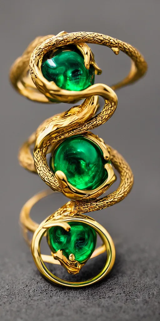 Image similar to golden ouroboros ring with emerald eyes, Nikon D810, ƒ/5.6, focal length: 60.0 mm, ISO: 200