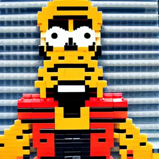 Image similar to Homer Simpson made out of LEGO blocks