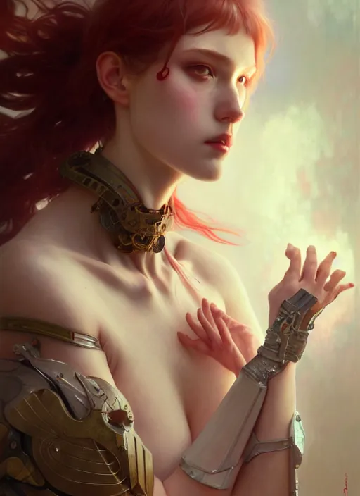 Prompt: sakura cyborg, diffuse lighting, fantasy, intricate, elegant, highly detailed, lifelike, photorealistic, digital painting, artstation, illustration, concept art, smooth, sharp focus, art by John Collier and Albert Aublet and Krenz Cushart and Artem Demura and Alphonse Mucha