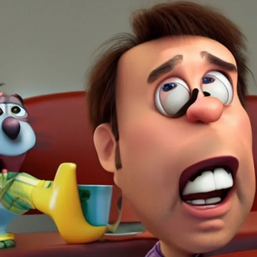 Prompt: Nicholas Cage as a Pixar character