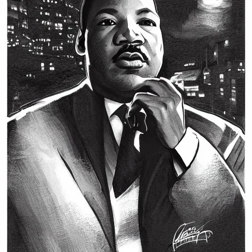 Image similar to clear portrait of martin luther king having a rap battle, cottagecore!!, detroit hood background hyper detailed, character concept, full body, dynamic pose, elegant, intricate, highly detailed, digital painting, artstation, concept art, smooth, sharp focus, illustration, art by artgerm and greg rutkowski and alphonse mucha