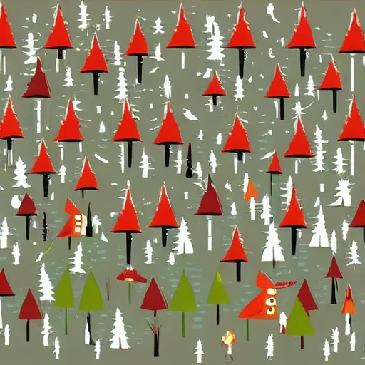 Image similar to forest of cartoon trees