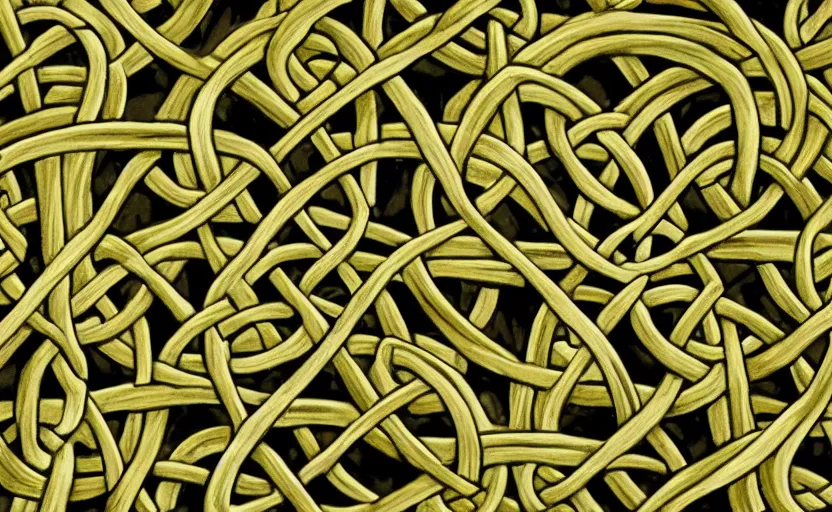 Image similar to a network of thick vines intertwined in the shape of a Celtic knot, central composition 8k