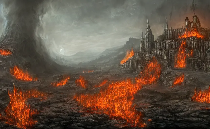 Image similar to a detailed matte painting of the most disturbing depiction of hell, in the style of dantes inferno, trending on artstation, highly detailed, digital painting, concept art, unreal engine, 4 k wallpaper