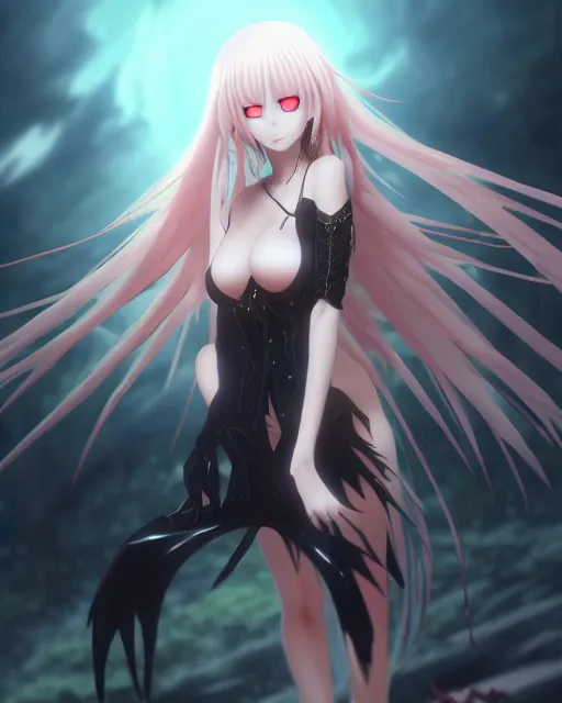 Image similar to character from to love ru darkness, fantasy magic, epic scene, cinematic lighting, intricate, elegant, sharp focus, illustration, highly detailed, concept art, matte, art by michiking and kidmo and saki hasemi and wlop, anime, trending on artstation