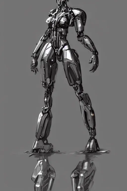 Image similar to full body cyborg female concept art, humanoid form, metalized mecha muscle, monkey limbs, digital art, in the style of ben lol, brian sum, ramil sunga, herbert lowis, furio tedesschi, christopher cao, frederic daoust, joe botardo, artstation, pinterest, deviantart, photoshop, unreal engine