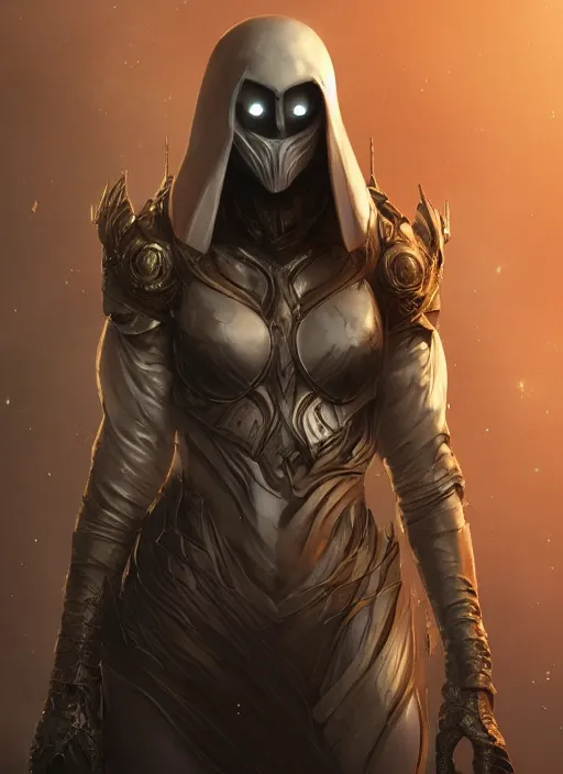 Image similar to female moon knight, hyper detailed, dynamic background, digital art, trending in artstation, cinematic lighting, studio quality, smooth render, unreal engine 5 rendered, octane rendered, art style by klimt and nixeu and ian sprigger and wlop and krenz cushart