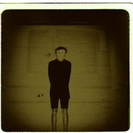 Prompt: Creepy liminal metaverse, old polaroid, photograph