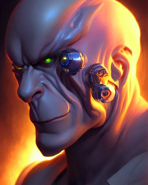 Prompt: sigma from overwatch, character portrait, portrait, close up, highly detailed, intricate detail, amazing detail, sharp focus, vintage fantasy art, vintage sci - fi art, radiant light, caustics, by boris vallejo
