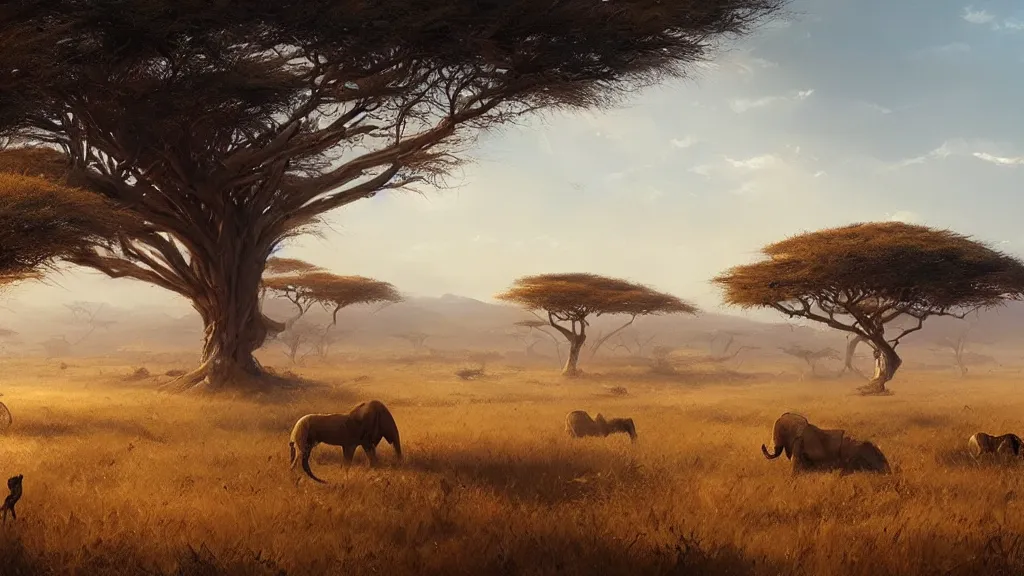 Prompt: African Savannah, greg rutkowski, trending on artstation, 4k