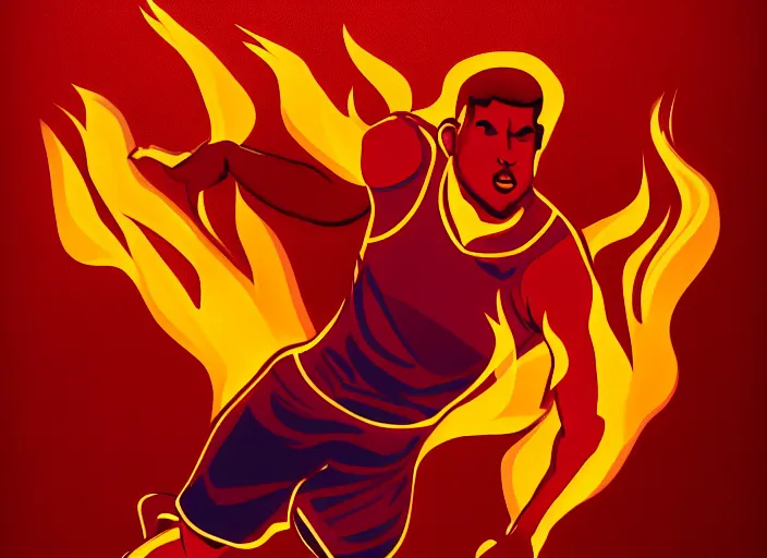 Image similar to basketball sneakers concept of human torch, trending on artstation, smooth, sharp focus