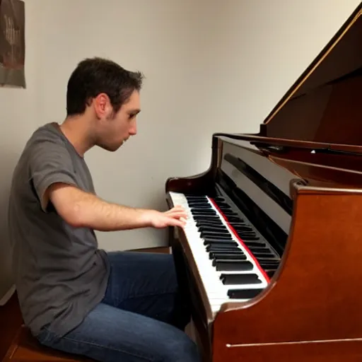 Image similar to ant plays piano