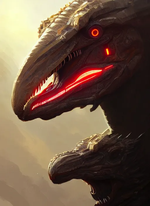 Image similar to portrait of apex legends, velociraptor head, intricate, elegant, glowing lights, highly detailed, digital painting, artstation, glamor pose, concept art, smooth, sharp focus, illustration, art by artgerm and greg rutkowski, artey freytag