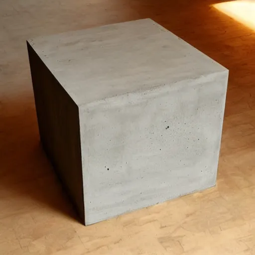 Image similar to high tech concrete bench cube, natural wood, minimal, dramatic lighting and composition, trending on artstation, concept art