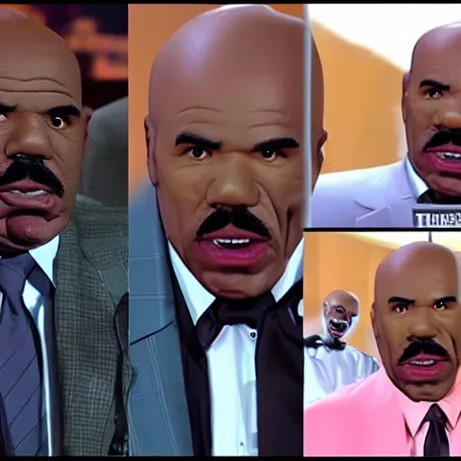 Image similar to Steve Harvey head on the terminators body